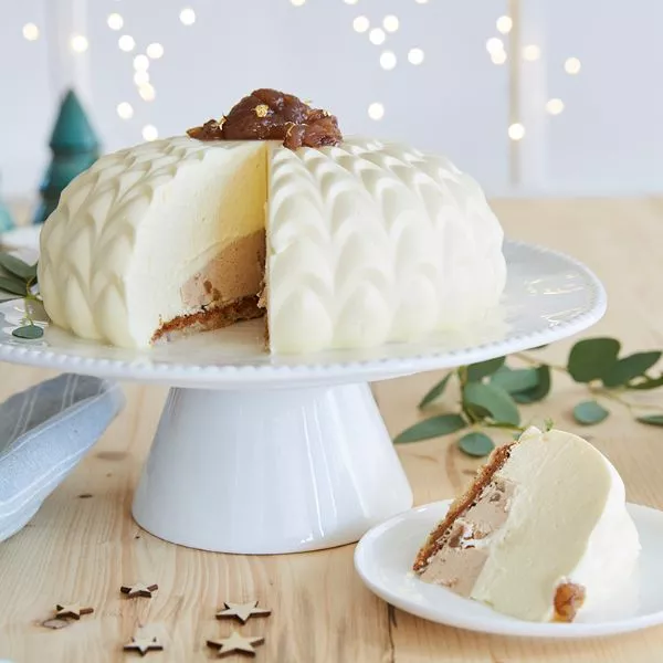 Entremets chocolat blanc et crme de marron