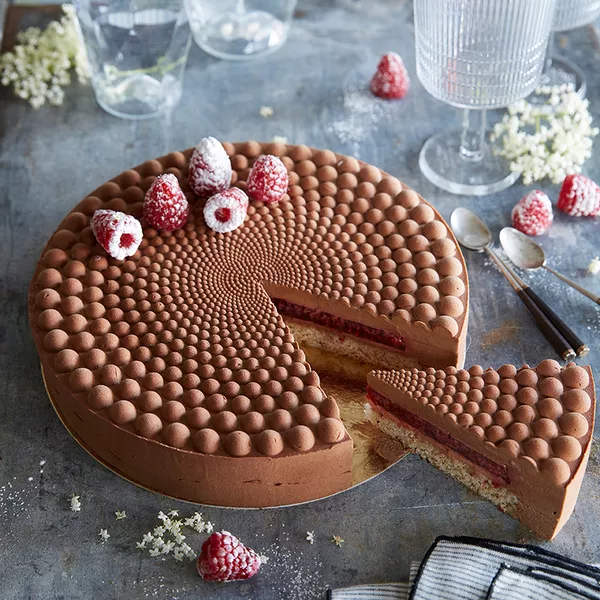 Entremets au chocolat noir, framboises et balsamique Guy Demarle