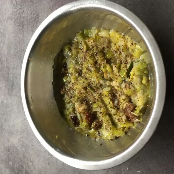 Fondue de poireaux aux raisins Recette iCook'in Guy Demarle