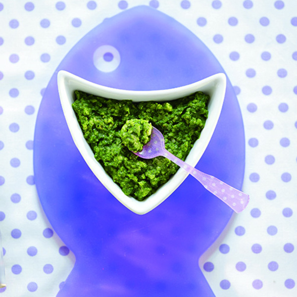 Petits pots de filet de merlan, blé, épinards