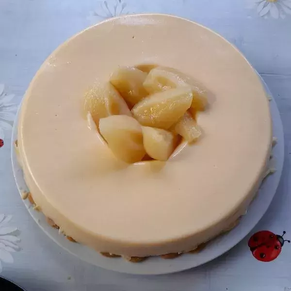Pudding flan aux pêches