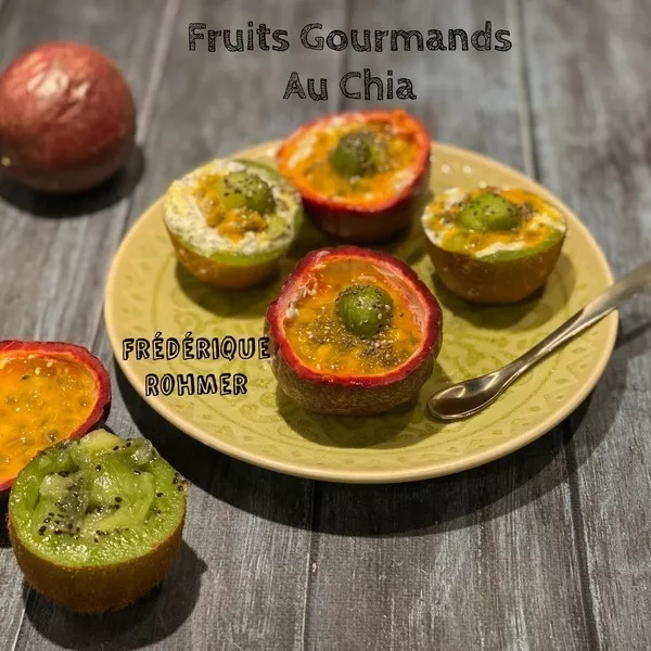 Fruits gourmands ( kiwi et passion ) au graines de chia 