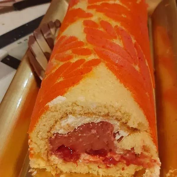 Bûche coco framboises
