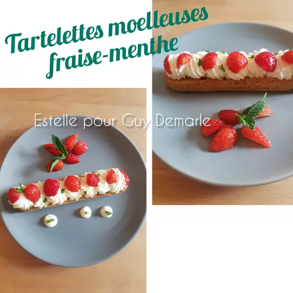 Tartelettes moelleuses fraise-menthe avec IC