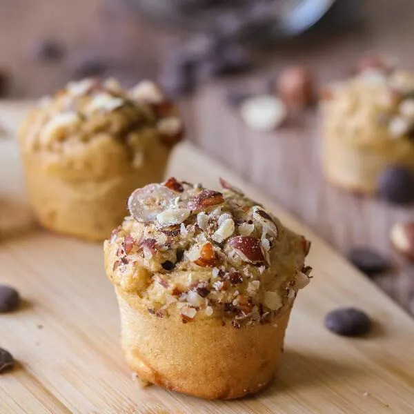 Mini muffins noisettes, cœur chocolat