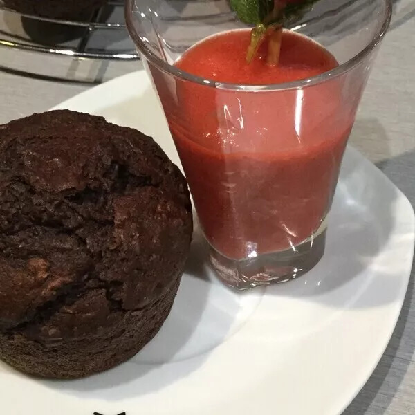 Muffins chocolat courgette sans matières grasse