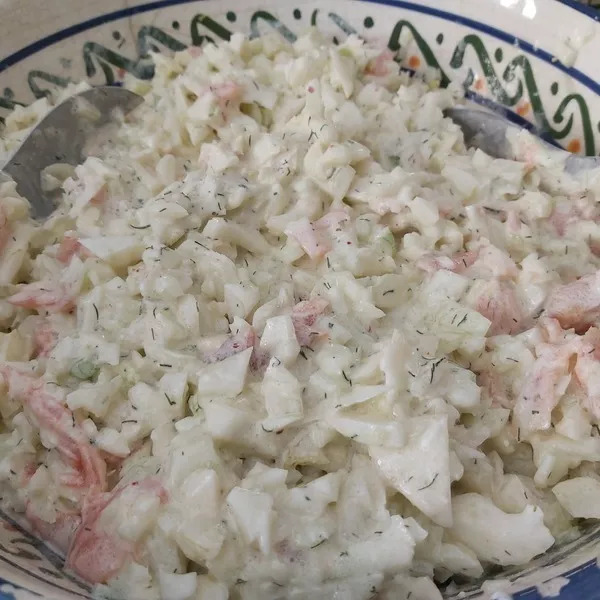 Salade de fenouil, saumon fumé et aneth au vinaigre balsamique blanc de Modène