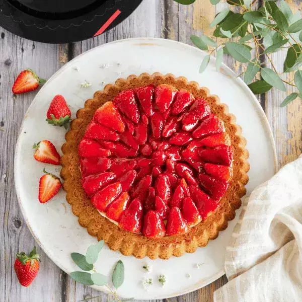 Tarte renversée au fromage blanc et aux fraises