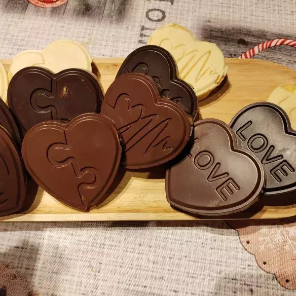 Coeur de Madeleine aux 3 chocolats 