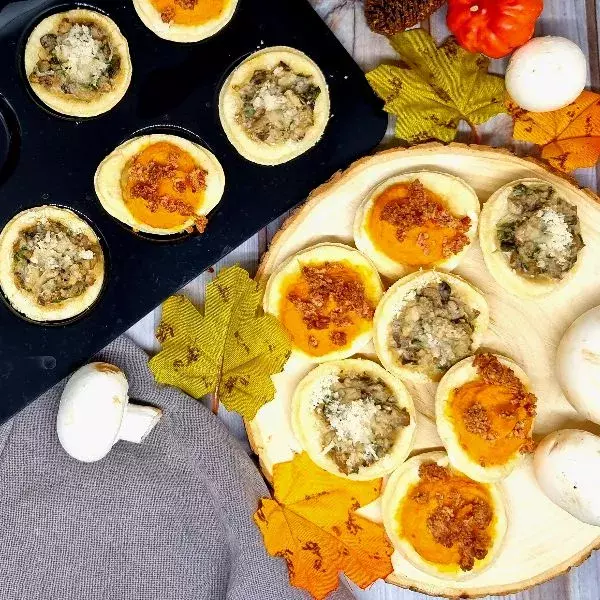 Mini quiches champignons ou potimarron - Recettes de Clairette
