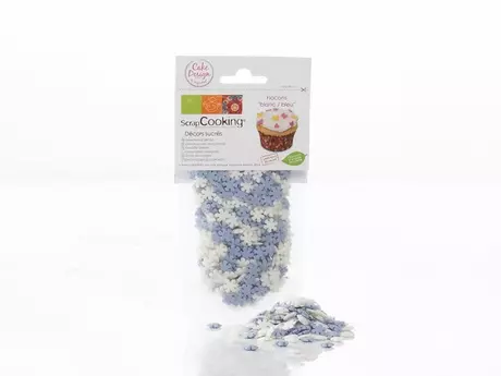 Mini-sucres flocons de neige blancs et bleus 50 g