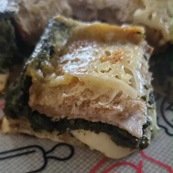 Croque quiche épinards, dinde et brie allégé 
