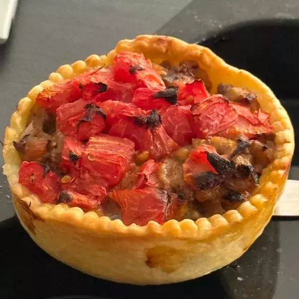Les tartelettes aubergine et viande hachée