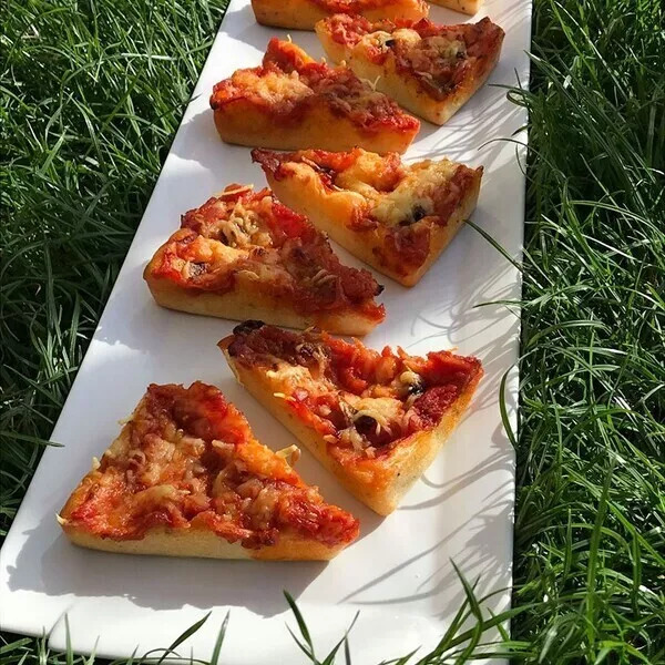 Triangles pizza à pâte liquide