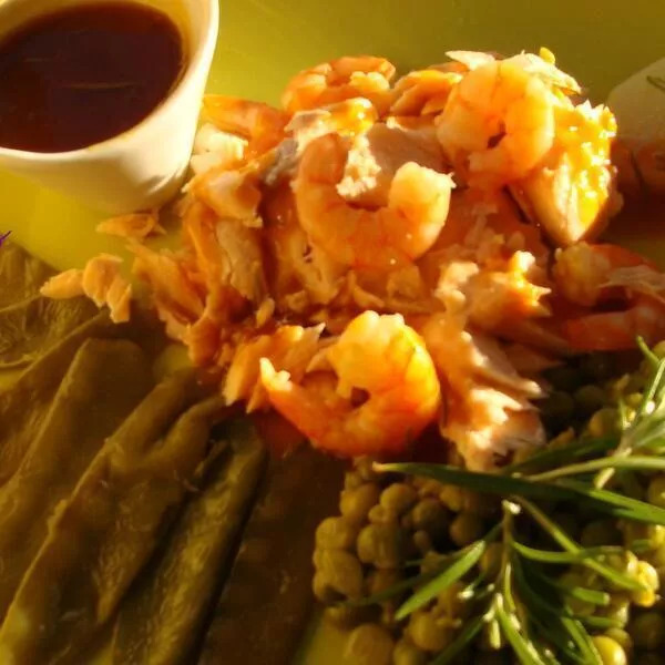 Assiette de la mer, sauce caramel aux clémentines Recette iCook'in