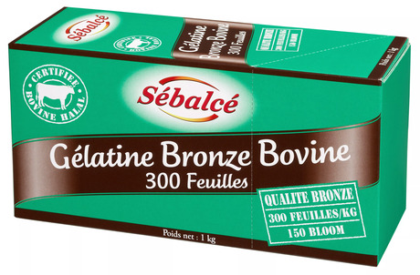 Gélatine Bovine Bronze 300 feuilles (1kg)