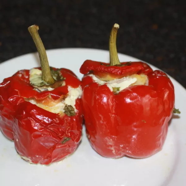 Poivrons cornets farcis à la morue