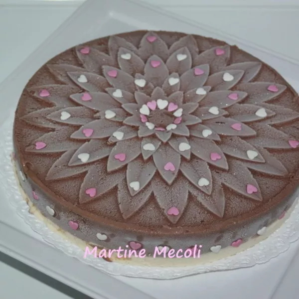 Gâteau glacé vanille chocolat en fleur sans cook'in