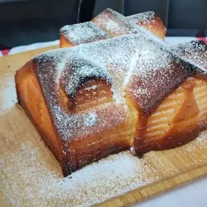 Chalet cake citron enneigé 