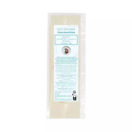 Pack de 10 feuilles de gélatine Bovine