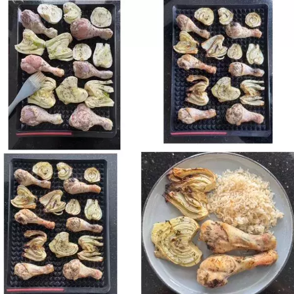 Poulet rôti aux cœurs de fenouil