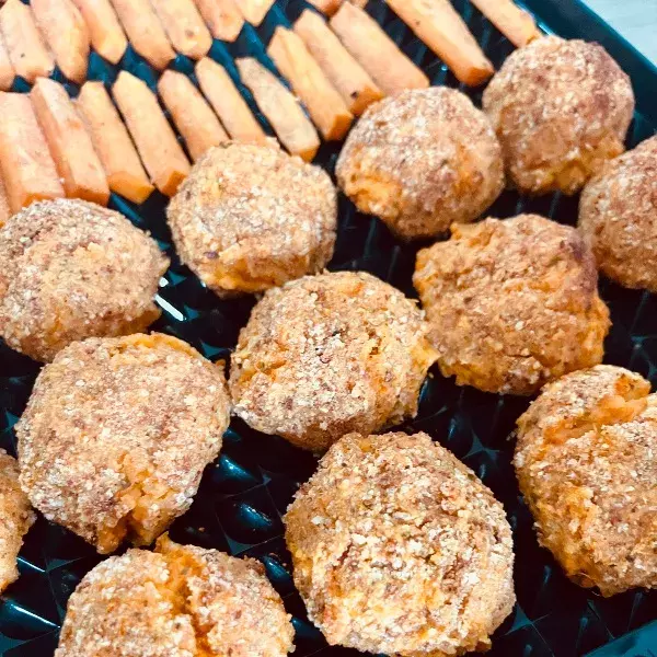 Croquettes et frites de patates douces 