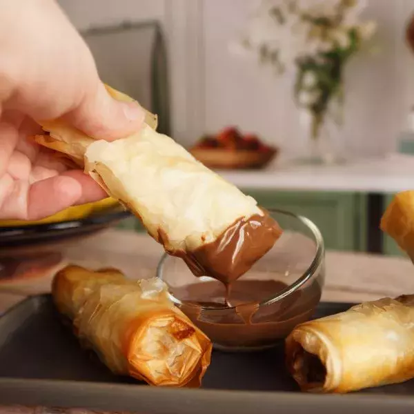 Nems à la banane et nocciolata