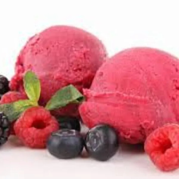Sorbet fruits : fraises, framboises, fruits rouges