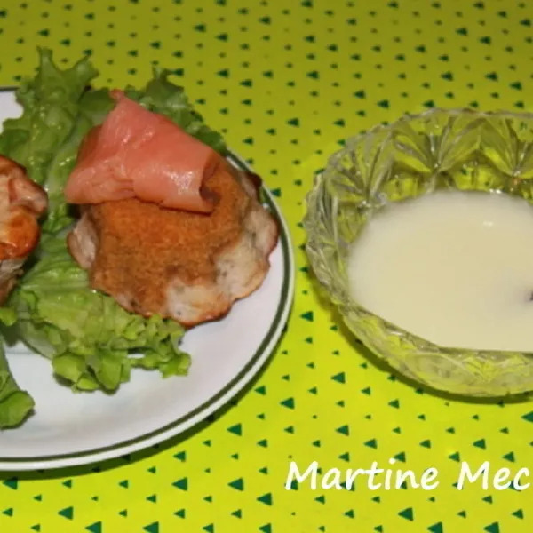 Moelleux au saumon fumé façon cheesecake sur lit de salade verte sans cook'in