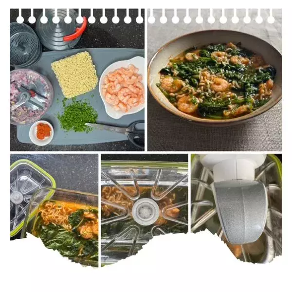 SOUPE DE CREVETTES, EPINARDS AU CURRY