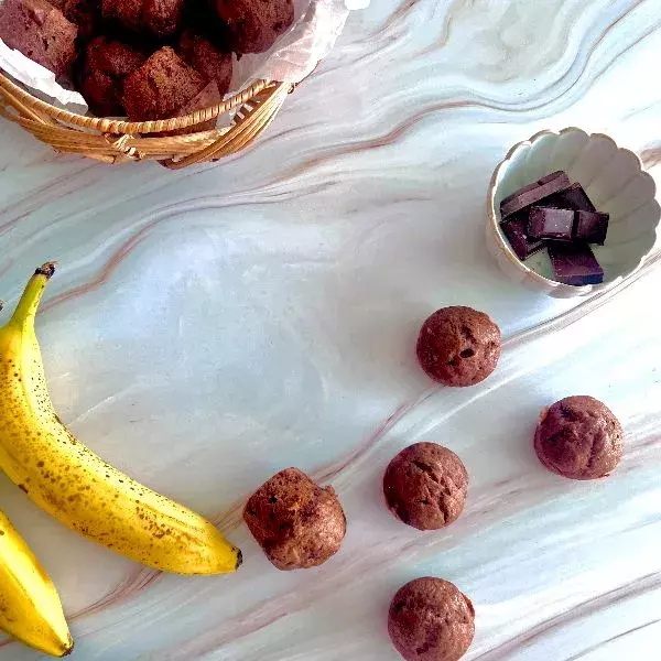Mini muffins banane chocolat
