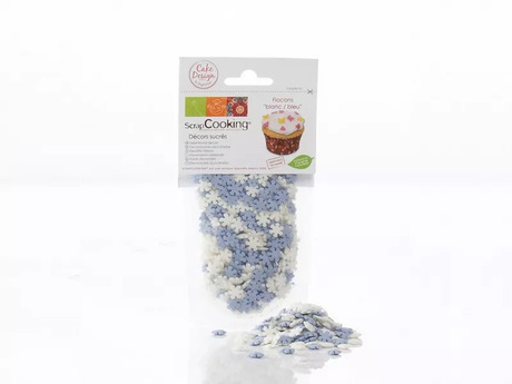 Mini-sucres flocons de neige blancs et bleus 50 g