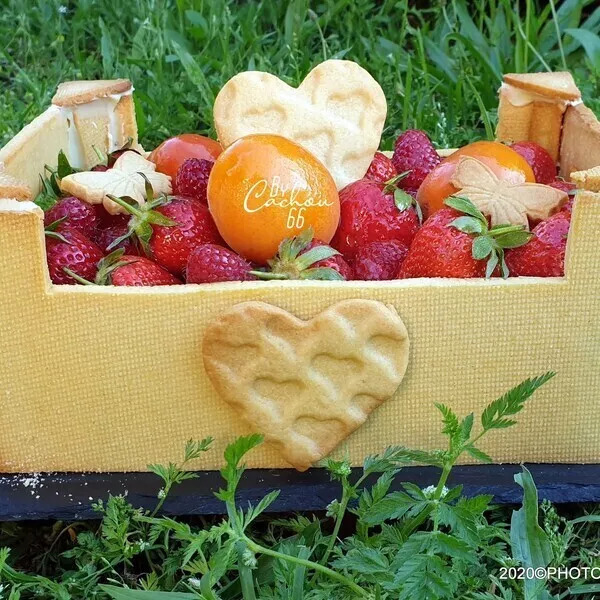 Cagette de fruits, façon fraisier