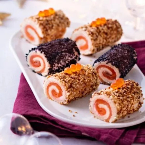 Mini-bûches tarama saumon