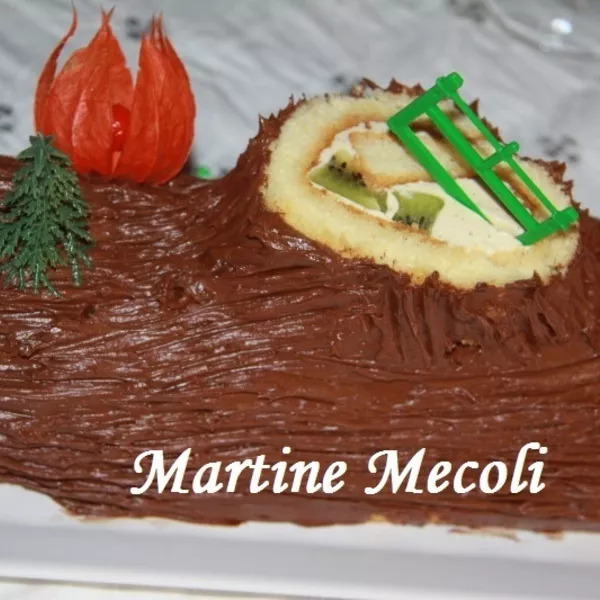 Recette - Bûche de Noël vanille poire - La cuisine de Martine