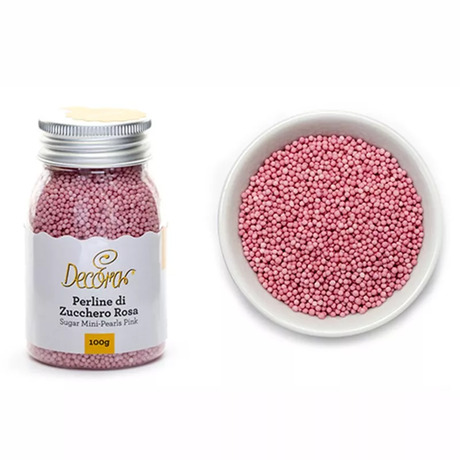 Mini perles sucrées roses 100 g