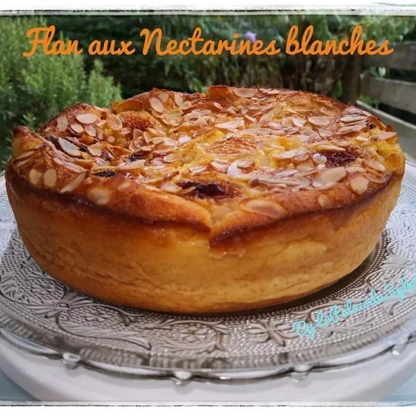 Flan aux Nectarines Blanches & ses Amandes grillées