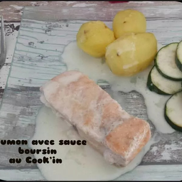 Pavés de saumon et ses légumes sauce boursin