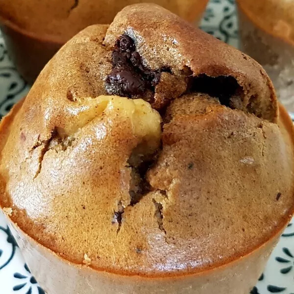 Muffins healthy chocolat et pommes 