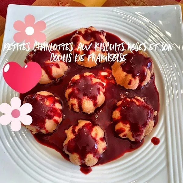 Petites charlottes aux biscuits roses de Reims