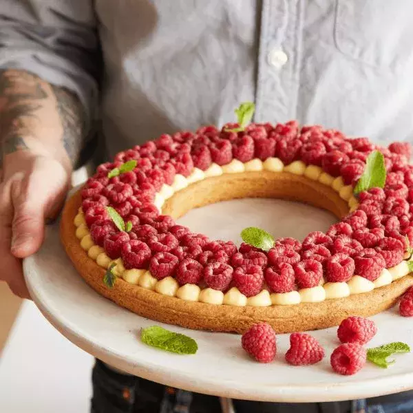 Tarte aux framboises et au miel