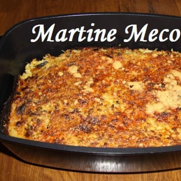 Gratin de macaroni, courgettes et lardons sans cook'in