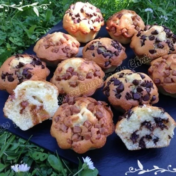 Muffins aux pépites de caramel ou pépites de chocolat