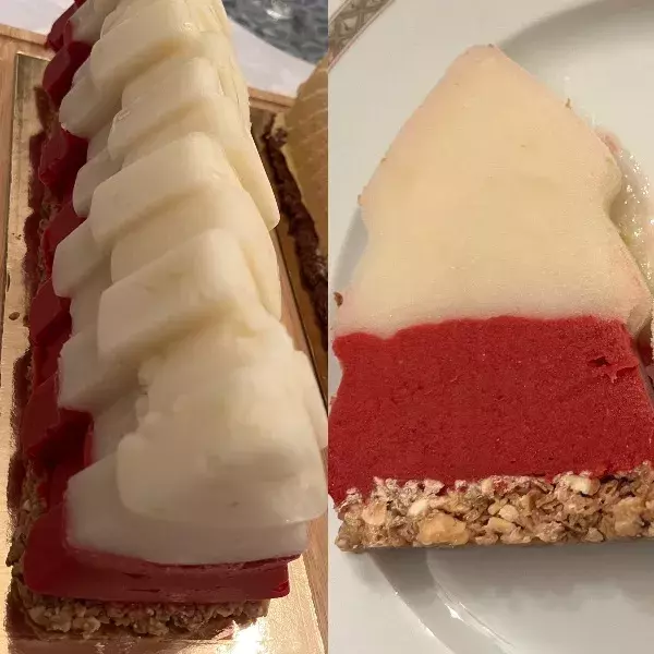 Bûche glacée citron framboise 