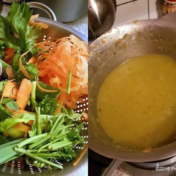 Soupe de légumes variés zéro déchet ou anti-gaspi