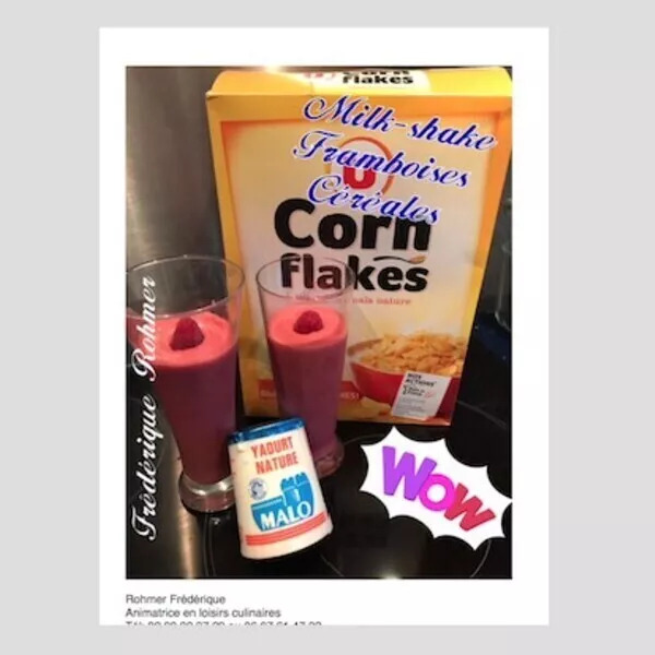 Milk-shake aux céréales et framboises 