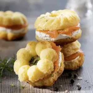 Mini donuts salés cheese saumon 