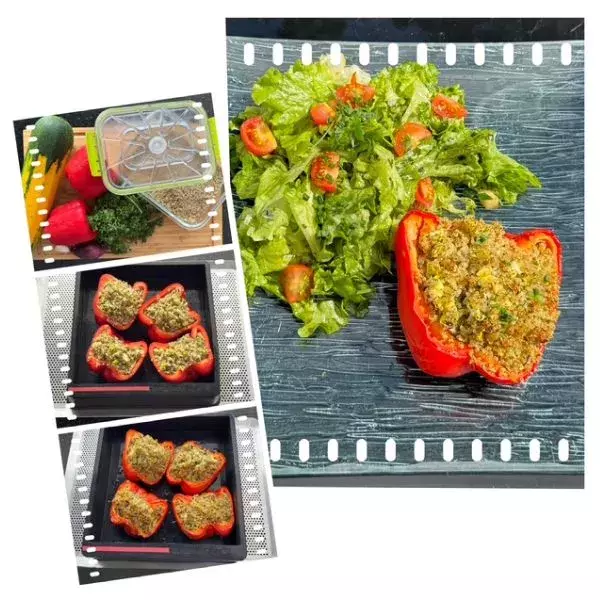 Poivrons farcis au quinoa et aux courgettes