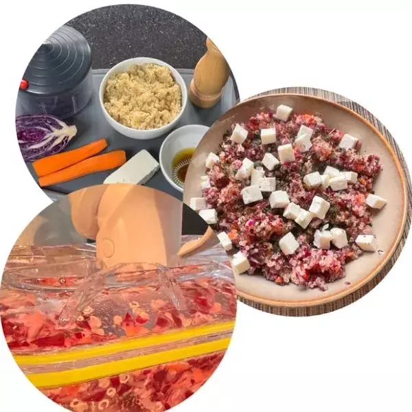 Salade de chou rouge, carottes et quinoa