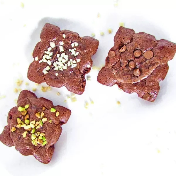 Mini-brownies chocolat - pistache - amande 